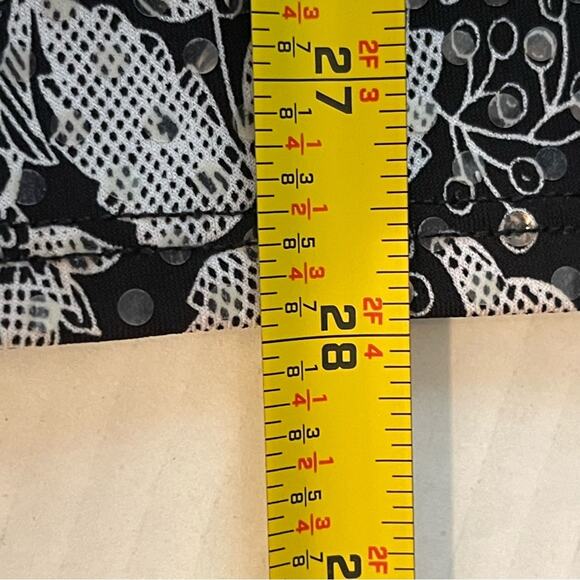 MSK Black White Chain Sequined Snakeskin Print Party Event Tunic Top Size L - Picture 9 of 9